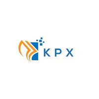 projeto do logotipo da contabilidade do reparo do crédito do kpx no fundo branco. conceito criativo do logotipo da letra do gráfico do crescimento das iniciais kpx. design de logotipo de finanças de negócios kpx. vetor