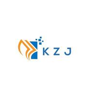 kzj design de logotipo de contabilidade de reparo de crédito em fundo branco. kzj conceito criativo do logotipo da letra do gráfico do crescimento das iniciais. design de logotipo de finanças de negócios kzj. vetor