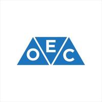 design de logotipo em forma de triângulo eoc em fundo branco. conceito de logotipo de carta de iniciais criativas eoc. vetor