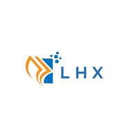 design de logotipo de contabilidade de reparo de crédito lhx em fundo branco. conceito de logotipo de carta de gráfico de crescimento de iniciais criativas lhx. design de logotipo de finanças de negócios lhx. vetor