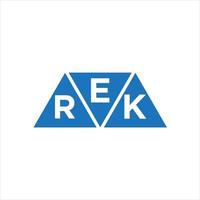 design de logotipo de forma de triângulo erk em fundo branco. erk conceito de logotipo de carta de iniciais criativas. vetor