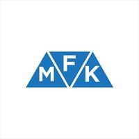design de logotipo de forma de triângulo fmk em fundo branco. fmk conceito de logotipo de carta de iniciais criativas. vetor