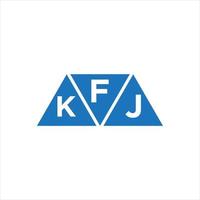 design de logotipo de forma de triângulo fkj em fundo branco. fkj conceito criativo do logotipo da carta inicial. vetor