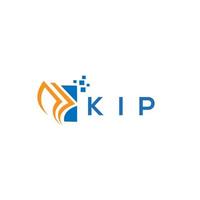 kip design de logotipo de contabilidade de reparo de crédito em fundo branco. conceito criativo do logotipo da letra do gráfico do crescimento das iniciais do kip. design de logotipo de finanças de negócios kip. vetor