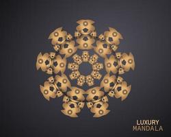 logotipo de luxo em forma de flor para boutique. logotipo de ouro, flor. sinal geométrico simples. ícones, negócios, convites. islâmico, árabe, indiano. retrô. forma criativa. mandala de luxo. vetor