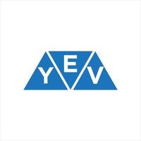 design de logotipo de forma de triângulo eyv em fundo branco. conceito de logotipo de carta de iniciais criativas eyv. vetor