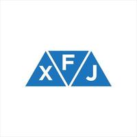 design de logotipo de forma de triângulo fxj em fundo branco. fxj conceito criativo do logotipo da carta inicial. vetor