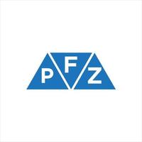 design de logotipo de forma de triângulo fpz em fundo branco. conceito criativo do logotipo da carta inicial fpz. vetor