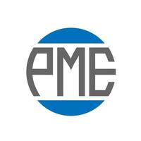 projeto do logotipo da carta pme em fundo branco. conceito de logotipo de círculo de iniciais criativas pme. projeto de carta pme. vetor