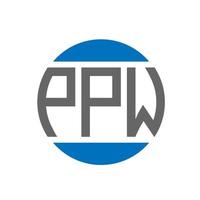 design de logotipo de carta ppw em fundo branco. conceito de logotipo de círculo de iniciais criativas ppw. design de letras ppw. vetor