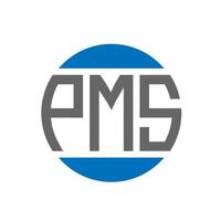design de logotipo de carta pms em fundo branco. conceito de logotipo de círculo de iniciais criativas pms. projeto de carta pms. vetor