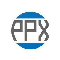 design de logotipo de carta ppx em fundo branco. conceito de logotipo de círculo de iniciais criativas ppx. design de letras ppx. vetor