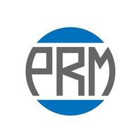 design de logotipo de carta prm em fundo branco. conceito de logotipo de círculo de iniciais criativas prm. design de letras prm. vetor