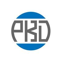 design de logotipo de carta pkd em fundo branco. conceito de logotipo de círculo de iniciais criativas pkd. design de letras pkd. vetor