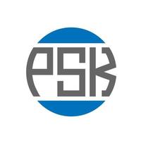 design de logotipo de carta psk em fundo branco. conceito de logotipo de círculo de iniciais criativas psk. design de letras psk. vetor