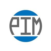 design de logotipo de carta pim em fundo branco. conceito de logotipo de círculo de iniciais criativas pim. design de letras pim. vetor