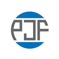 design de logotipo de carta pjf em fundo branco. conceito de logotipo de círculo de iniciais criativas pjf. design de letras pjf. vetor