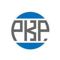 design de logotipo de carta pkp em fundo branco. conceito de logotipo de círculo de iniciais criativas pkp. design de letras pkp. vetor