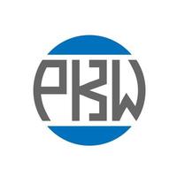 design de logotipo de carta pkw em fundo branco. conceito de logotipo de círculo de iniciais criativas pkw. design de letras pkw. vetor