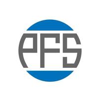 design de logotipo de carta pfs em fundo branco. conceito de logotipo de círculo de iniciais criativas pfs. design de letras pfs. vetor