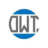 design de logotipo de carta owt em fundo branco. conceito de logotipo de círculo de iniciais criativas owt. design de letra owt. vetor