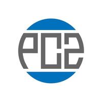 design de logotipo de carta pcz em fundo branco. conceito de logotipo de círculo de iniciais criativas pcz. design de letras pcz. vetor