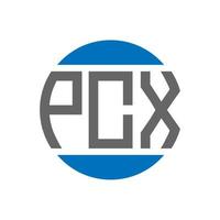 design de logotipo de carta pcx em fundo branco. conceito de logotipo de círculo de iniciais criativas pcx. design de letras pcx. vetor