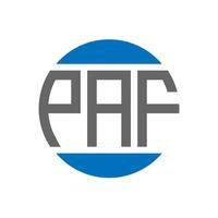 design de logotipo de carta paf em fundo branco. conceito de logotipo de círculo de iniciais criativas paf. design de letras paf. vetor