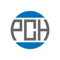 design de logotipo de carta pch em fundo branco. conceito de logotipo de círculo de iniciais criativas pch. design de letras pc. vetor