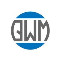 design do logotipo da letra qwm em fundo branco. conceito de logotipo de círculo de iniciais criativas qwm. design de letras qwm. vetor