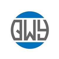 design de logotipo de carta qwy em fundo branco. conceito de logotipo de círculo de iniciais criativas qwy. design de letras qwy. vetor