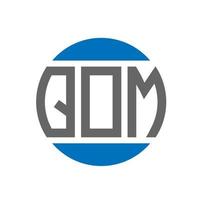 design de logotipo de carta qom em fundo branco. qom iniciais criativas círculo conceito de logotipo. design de letra qom. vetor