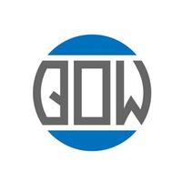 design de logotipo de carta qow em fundo branco. qow iniciais criativas círculo conceito de logotipo. design de letra qow. vetor