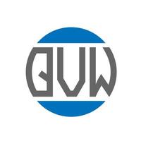 design do logotipo da letra qvw em fundo branco. qvw iniciais criativas circundam o conceito de logotipo. design de letras qvw. vetor