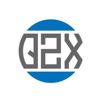 design do logotipo da letra qzx em fundo branco. qzx iniciais criativas circundam o conceito de logotipo. design de letras qzx. vetor