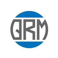 design de logotipo de carta qrm em fundo branco. conceito de logotipo de círculo de iniciais criativas qrm. design de letra qrm. vetor