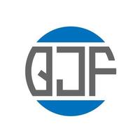 design de logotipo de carta qjf em fundo branco. qjf iniciais criativas circundam o conceito de logotipo. design de letras qjf. vetor