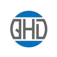 design de logotipo de carta qhd em fundo branco. conceito de logotipo de círculo de iniciais criativas qhd. design de letras qhd. vetor