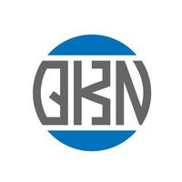 design de logotipo de carta qkn em fundo branco. qkn iniciais criativas circundam o conceito de logotipo. design de letras qkn. vetor