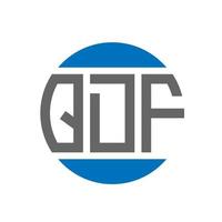 design de logotipo de carta qdf em fundo branco. qdf iniciais criativas círculo conceito de logotipo. design de letras qdf. vetor
