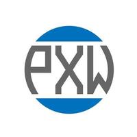 design de logotipo de carta pxw em fundo branco. conceito de logotipo de círculo de iniciais criativas pxw. design de letras pxw. vetor