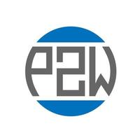 design de logotipo de carta pzw em fundo branco. conceito de logotipo de círculo de iniciais criativas pzw. design de letras pzw. vetor