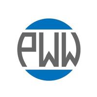 design de logotipo de carta pww em fundo branco. conceito de logotipo de círculo de iniciais criativas pww. design de letras pww. vetor