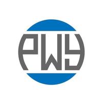 design de logotipo de carta pwy em fundo branco. conceito de logotipo de círculo de iniciais criativas pwy. design de letras pwy. vetor
