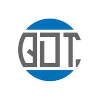 design de logotipo de carta qdt em fundo branco. qdt iniciais criativas circundam o conceito de logotipo. design de letras qdt. vetor