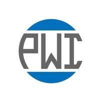 design do logotipo da carta pwi em fundo branco. conceito de logotipo de círculo de iniciais criativas pwi. design de letras pwi. vetor