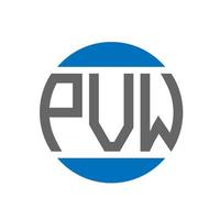 design de logotipo de carta pvw em fundo branco. conceito de logotipo de círculo de iniciais criativas pvw. design de letras pvw. vetor