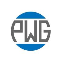 design de logotipo de carta pwg em fundo branco. conceito de logotipo de círculo de iniciais criativas pwg. design de letras pwg. vetor