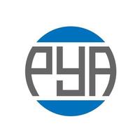 design de logotipo de carta pya em fundo branco. conceito de logotipo de círculo de iniciais criativas pya. design de letras pya. vetor
