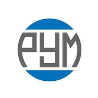 design de logotipo de carta pym em fundo branco. conceito de logotipo de círculo de iniciais criativas pym. design de letras pym. vetor